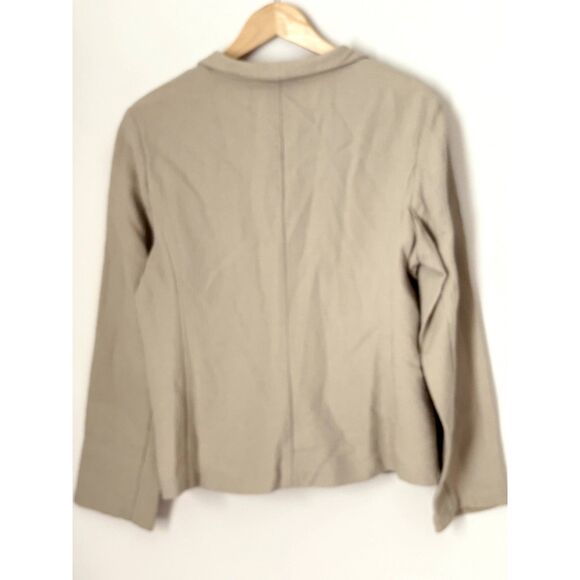 Eileen Fisher Blazer Jacket Size Medium pockets Neutral Minimalist Cotton N34 - Picture 3 of 15